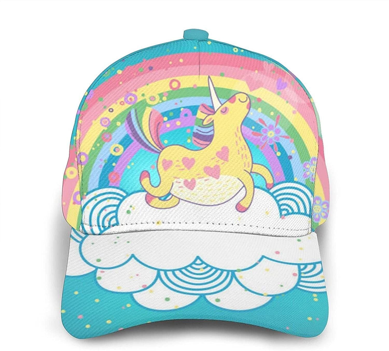 Unicorn Rainbow Classic Baseball 3D Cap Adjustable Twill Sports Dad Hats For Unisex