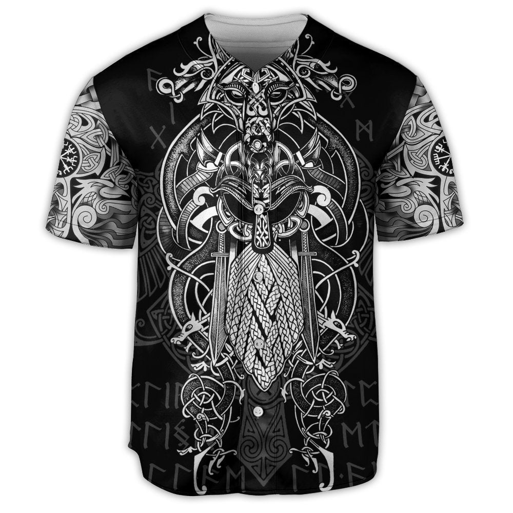 Viking Warrior Blood Pattern Baseball Jersey