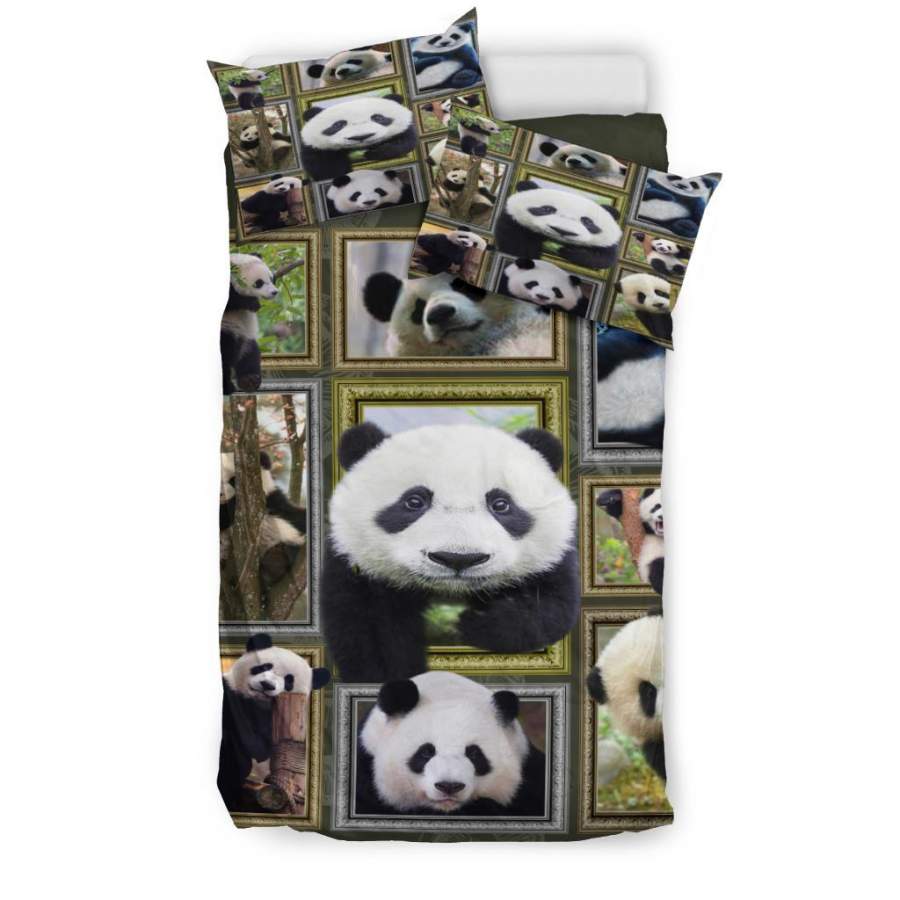 Panda 3D Quilt Bedding – Duvet Cover And Pillowcase Set