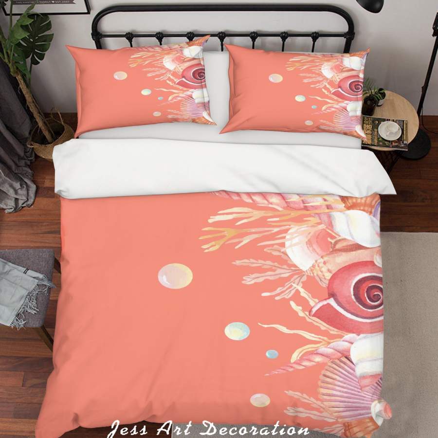 3D Pink Orange Floral Quilt Cover Set Bedding Set Pillowcases SF16