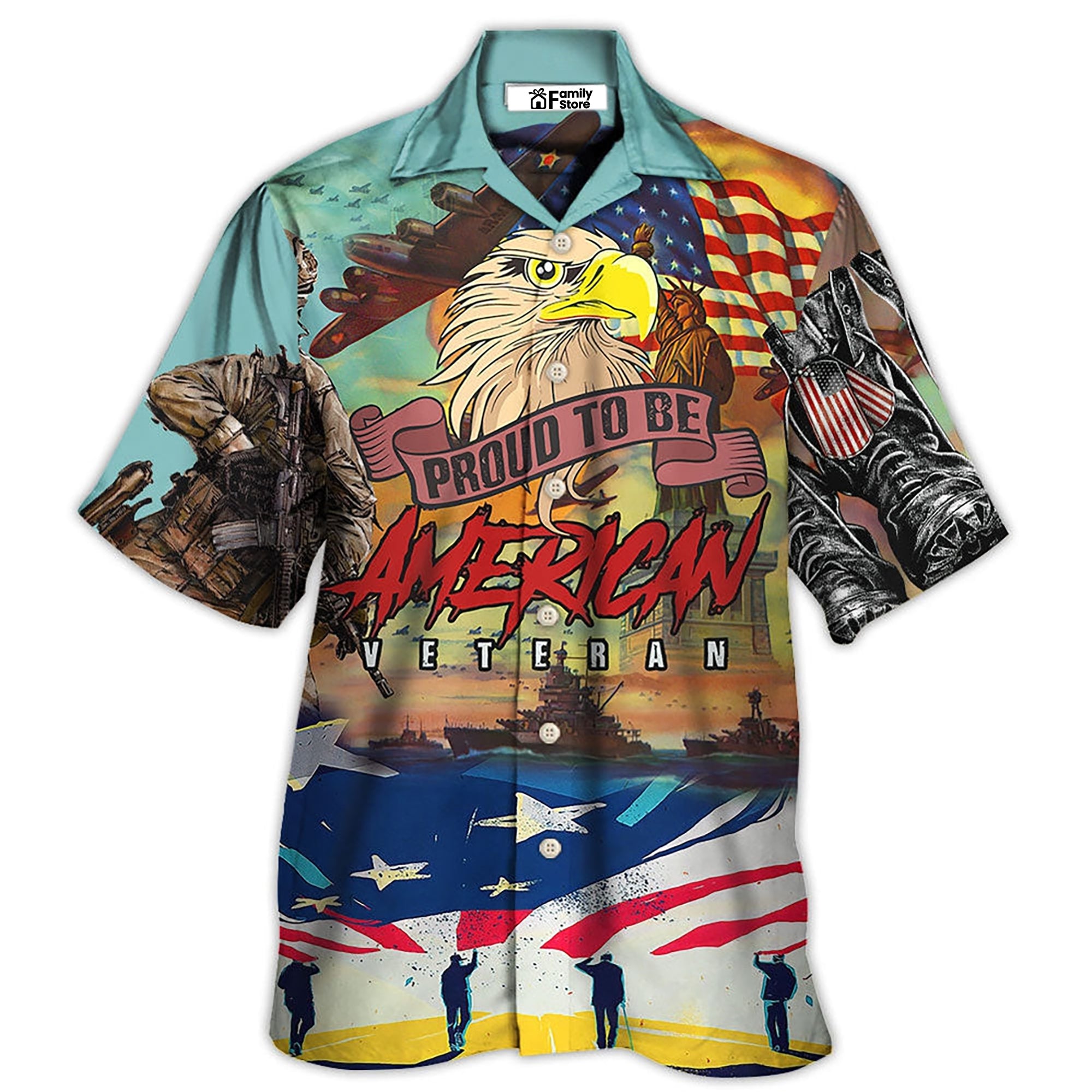 Veteran Proud To Be An American Freedom And Eagle Style – Hawaiian Shirt