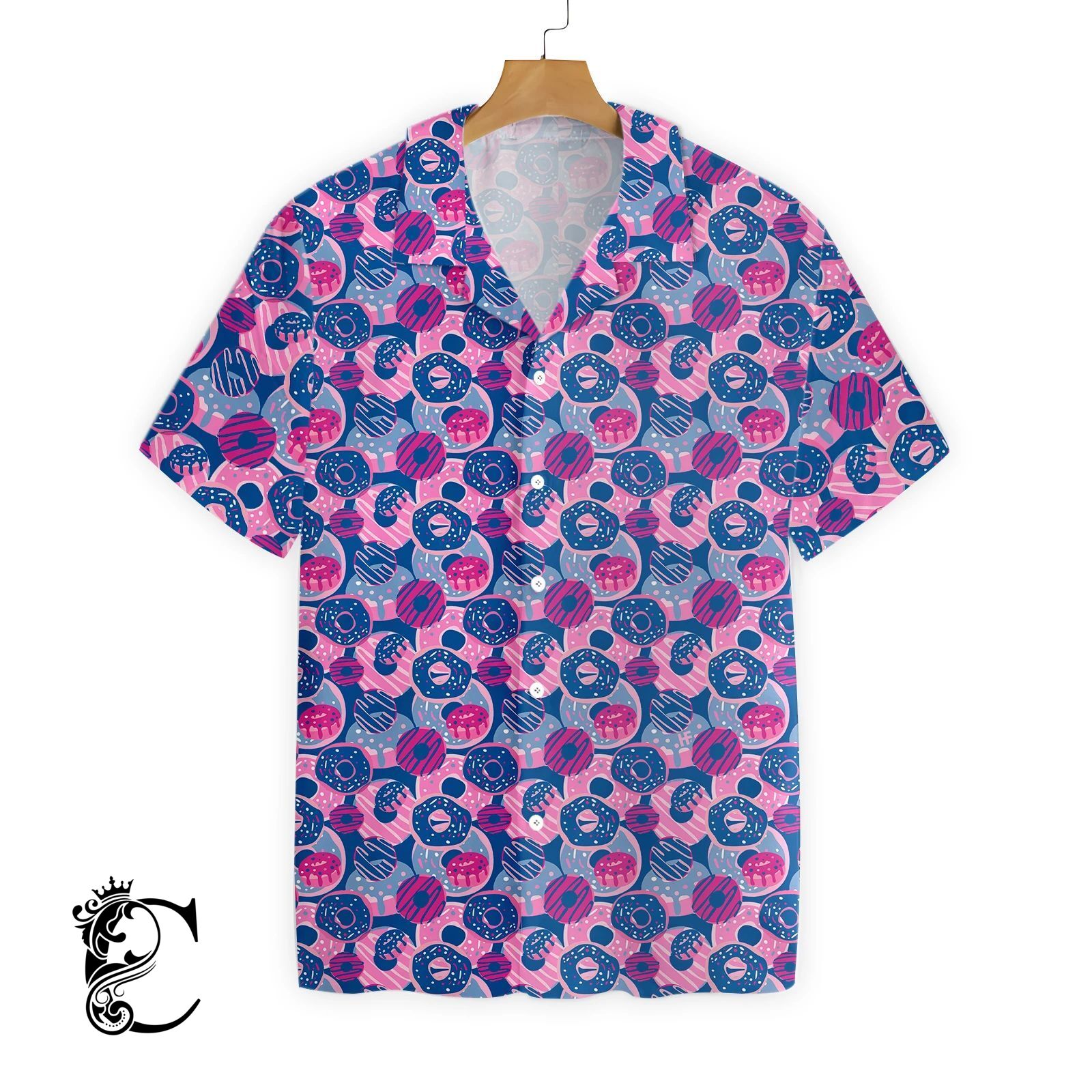 Vintage Donut Seamless Pattern Ez02 2307 Hawaiian Shirt