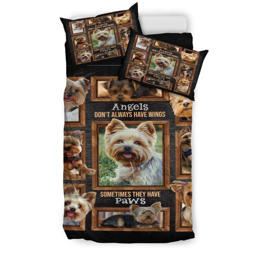 Quilt Yorkie Angels Don’T Always Have Wings Bedding – Duvet Cover And Pillowcase Set