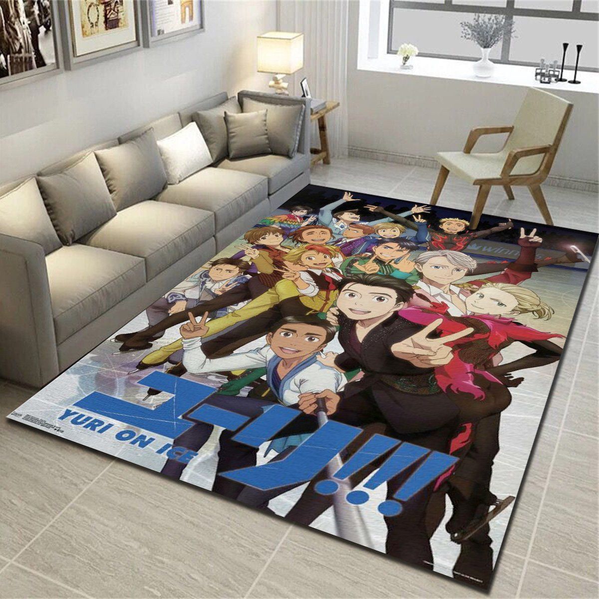 Yuri On Ice Key Art Area Rugs, Living Room Bedroom Carpet