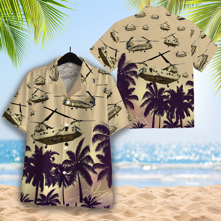 Us Army Boeing Ch-47 Chinook Hawaiian Shirt