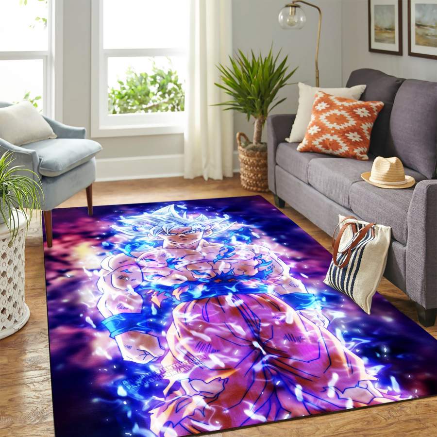 Ultra Instinct Goku Dragon Ball Super Carpet Floor Area Rug – Home Decor – Bedroom Living Room Décor