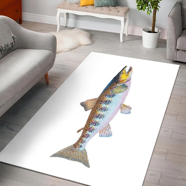 Trout Salmo Fario Area Rug Carpet Bedroom Christmas Gift US Decor