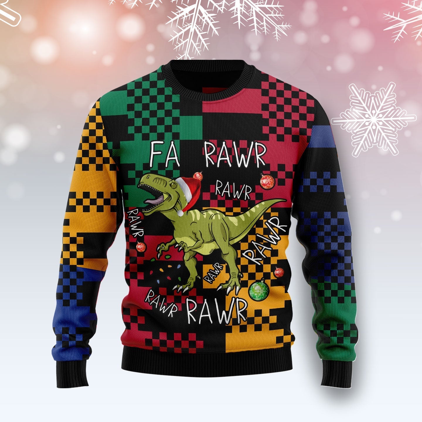 T-Rex Rawr Rawr Rawr Christmas Funny Ugly Sweater