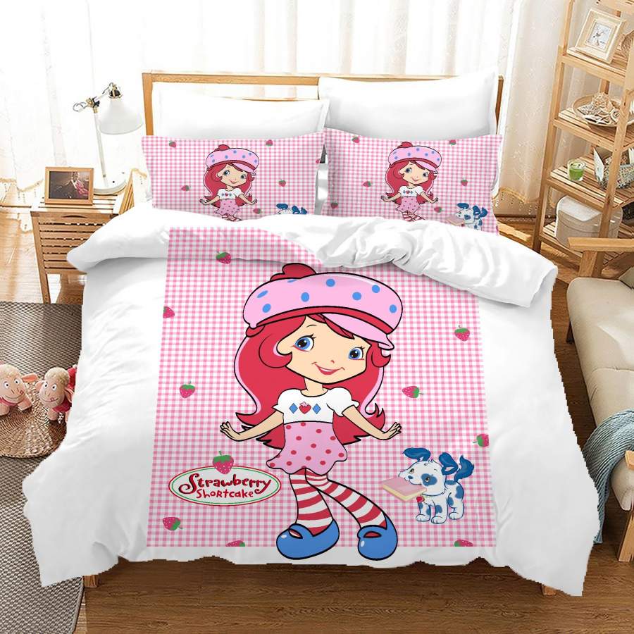 3D Cartoon Girl Pink Quilt Cover Set Bedding Set Duvet Cover Pillowcases A660 LQH