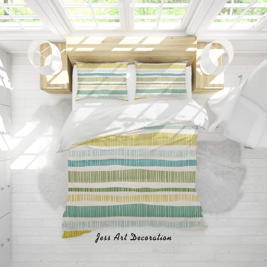 3D Stripes Quilt Cover Set Bedding Set Duvet Cover Pillowcases SF07