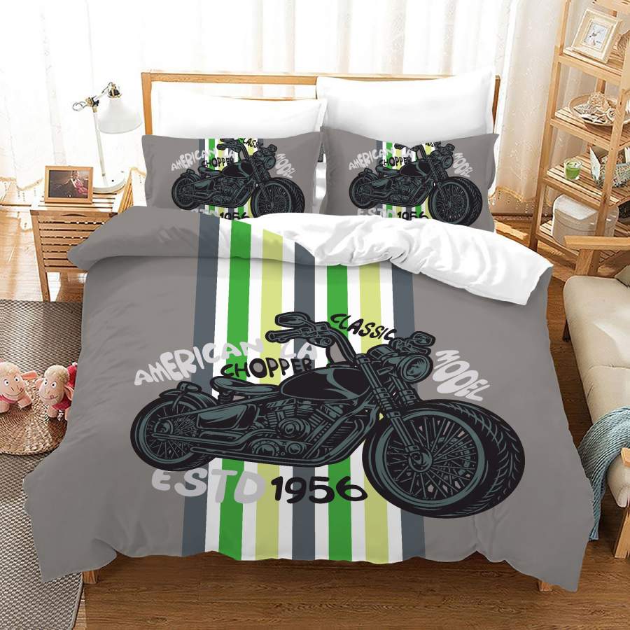 3D Off-road Motorcycle Quilt Cover Set Bedding Set Duvet Cover Pillowcases JN 1169