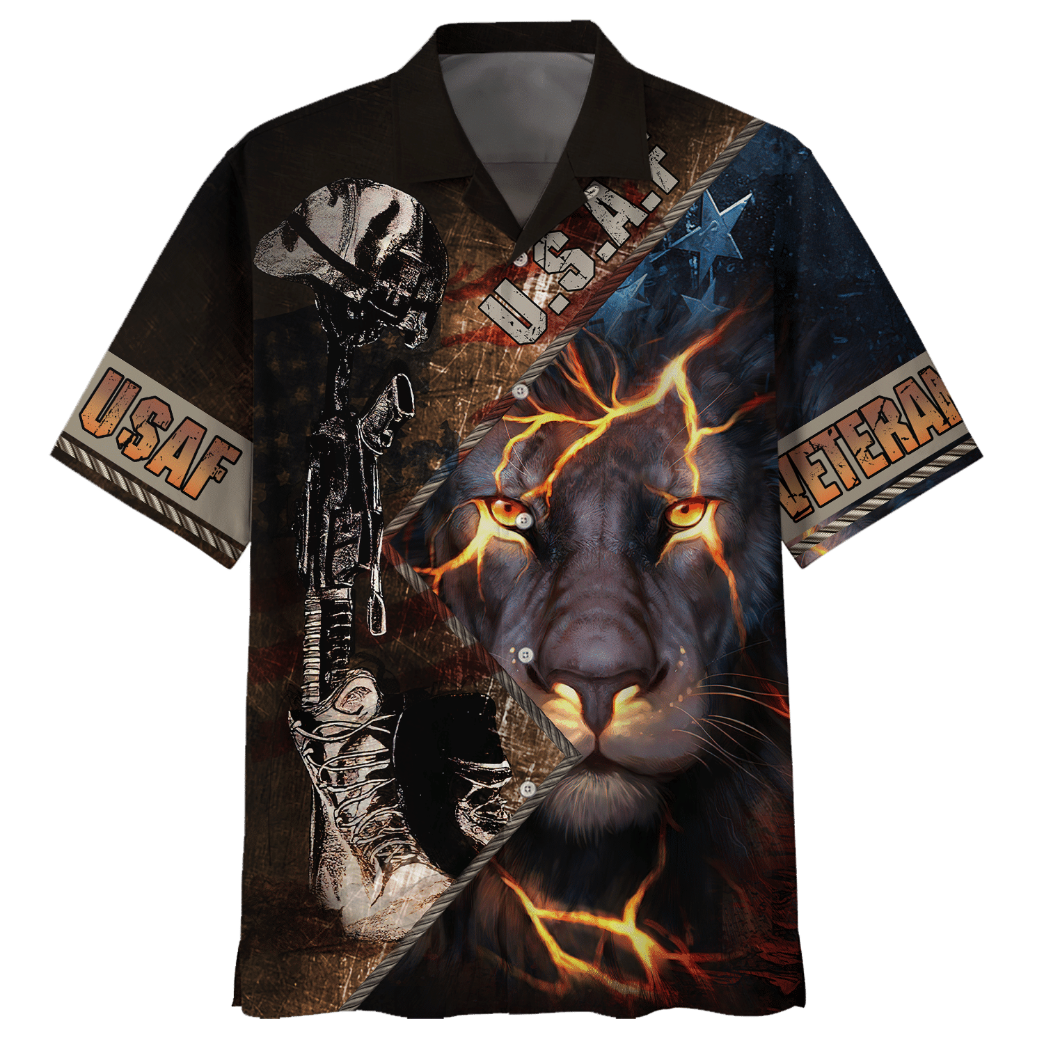 Air Force Lion U.S.A.F Veteran Hawaiian Shirt