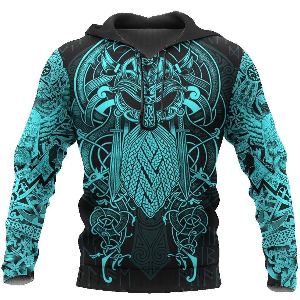 Viking The Raven Blue Of Odin Tattoo – Hoodie