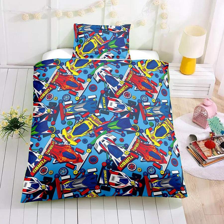 3D Cartoon Racing Car Quilt Cover Set Bedding Set Pillowcases 54