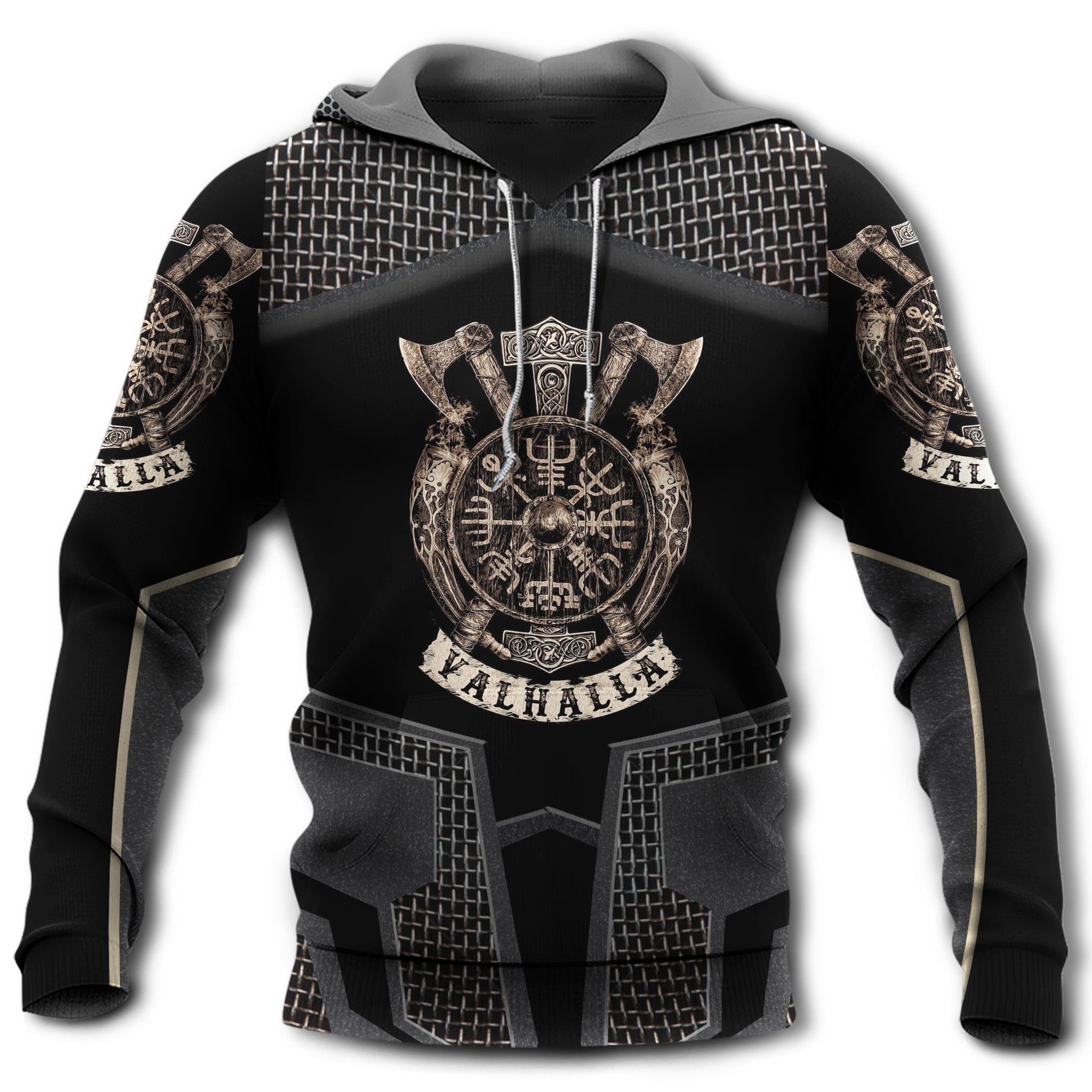 Viking Warrior Valhalla Brave With Gold Style – Hoodie