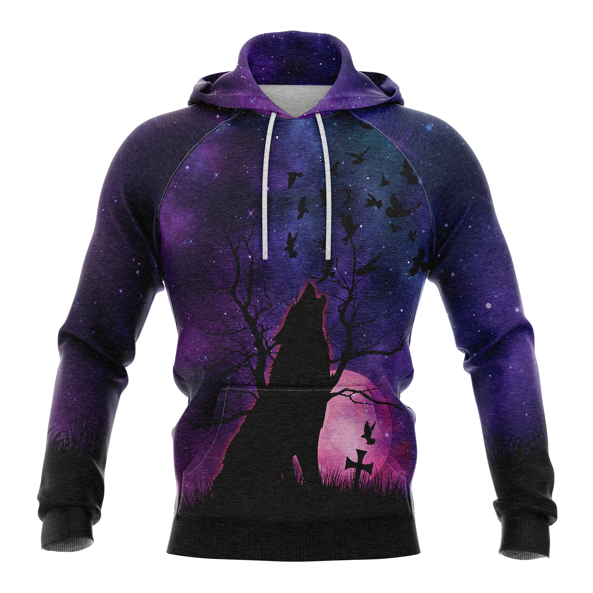 Wolf Purple Night Hoodie For Men And Women