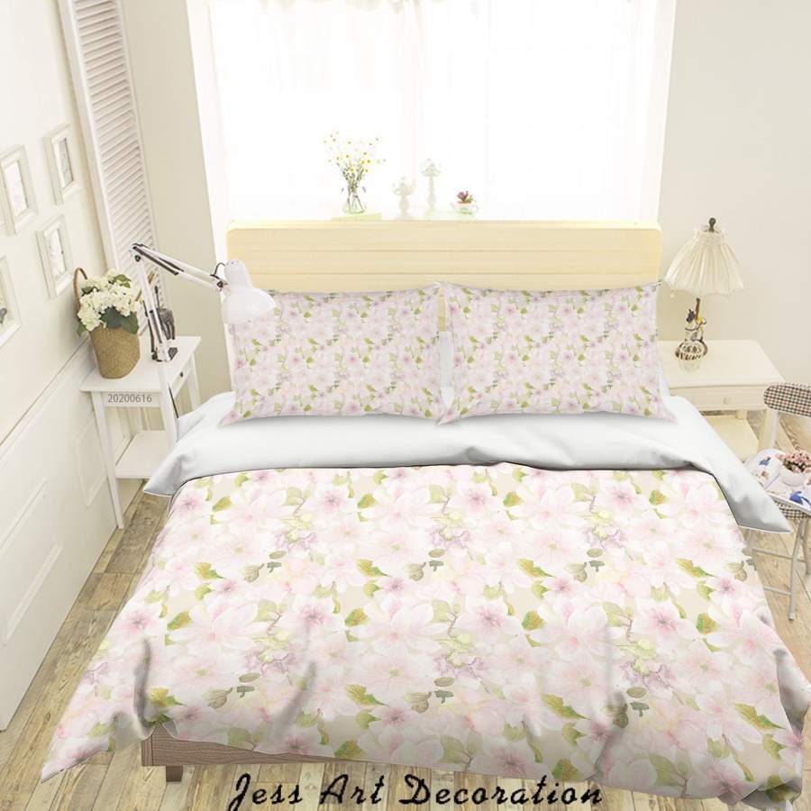 3D Pink Flowers Quilt Cover Set Bedding Set Duvet Cover Pillowcases SF01