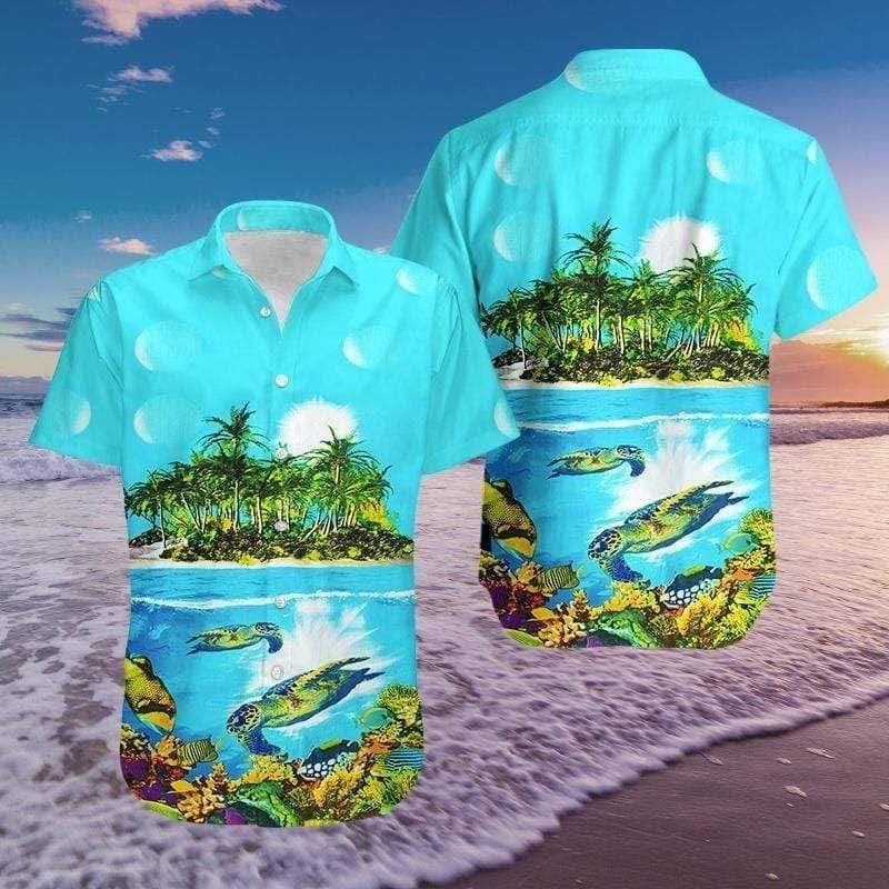 Tropical turtle Island Hawaiian Aloha Shirts #dh