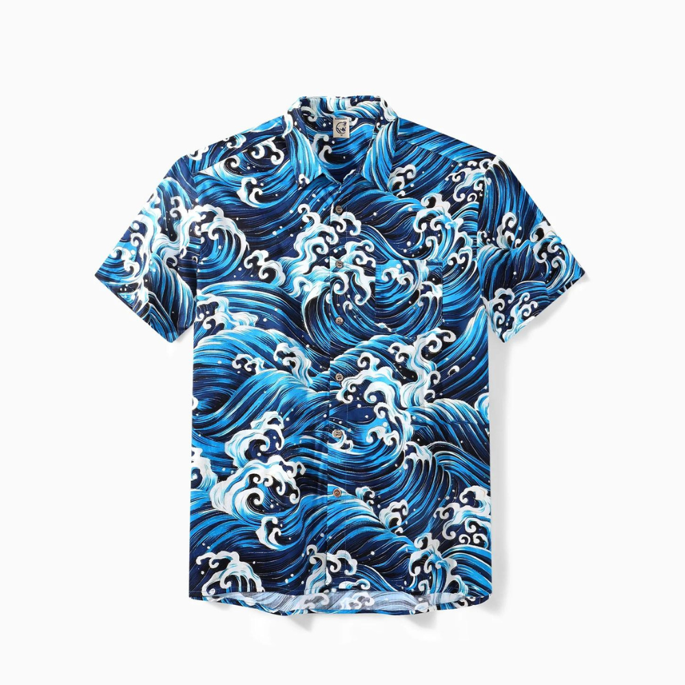 Ukiyoe Wave Blue Ocean – Hawaiian Shirt