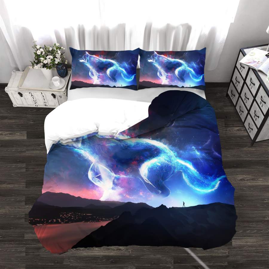 3D Sky Wolf Quilt Cover Set Bedding Set Duvet Cover Pillowcases SF18