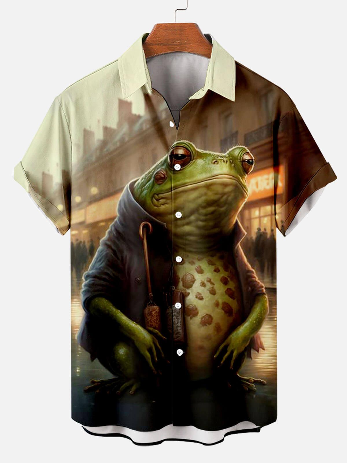 Urban Wear Frog Print Short Sleeve Shirt