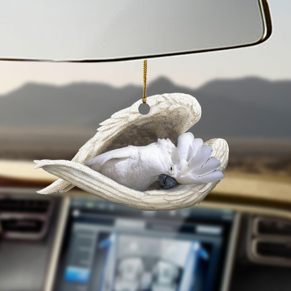 Umbrella Cockatoo Sleeping Angel Ornament – Gift For Bird Lover