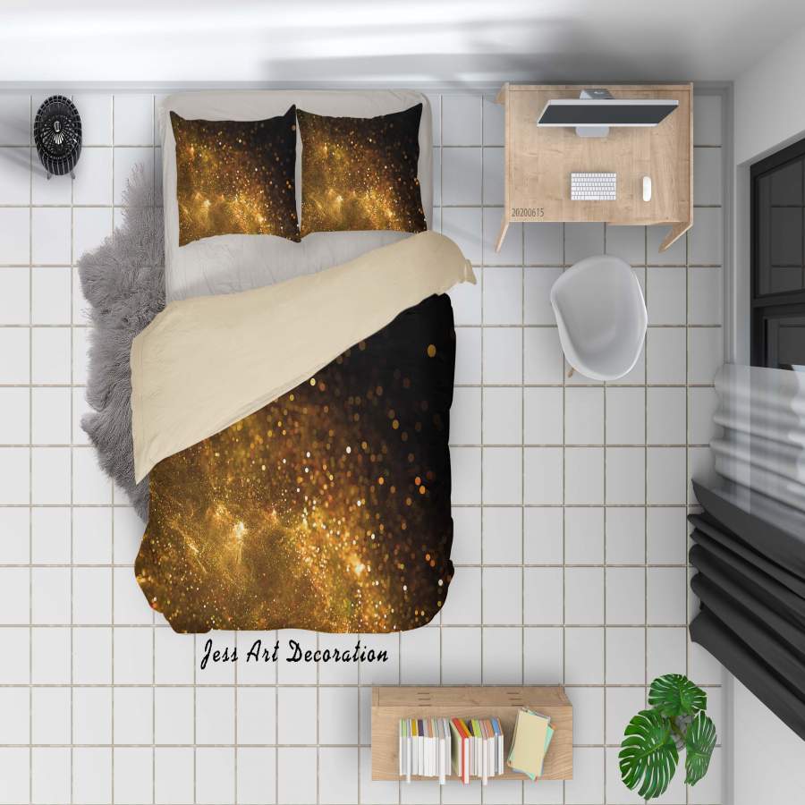 3D Golden Particles Shine Quilt Cover Set Bedding Set Duvet Cover Pillowcases SF43