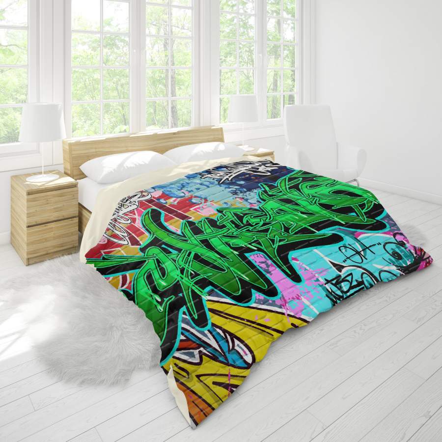 3D Graffiti Quilt Cover Set Bedding Set Pillowcases 108