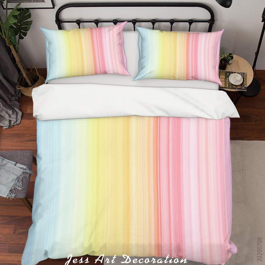 3D Gradient Stripes Quilt Cover Set Bedding Set Duvet Cover Pillowcases SF84