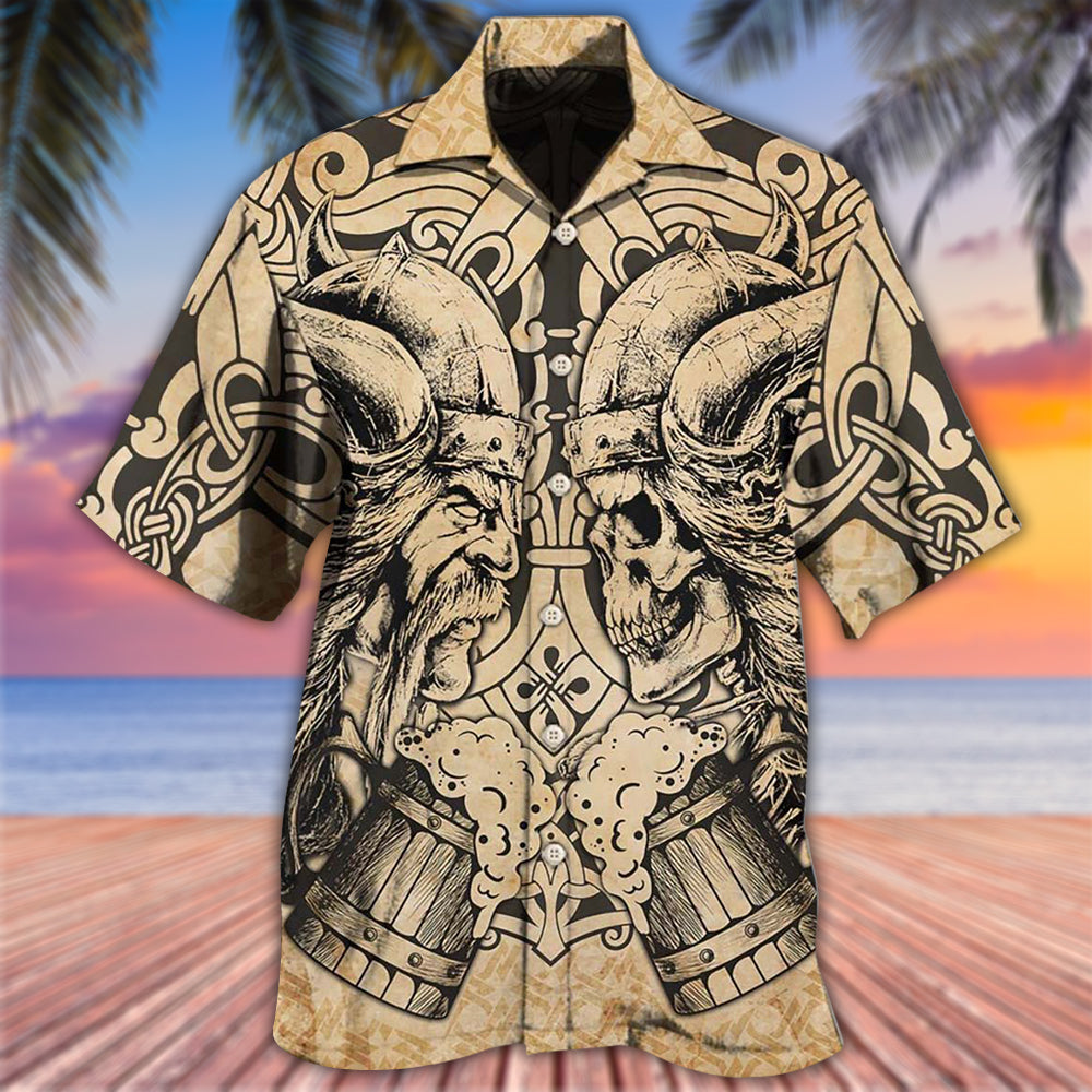 Viking Old Man With Skull Vintage – Hawaiian Shirt