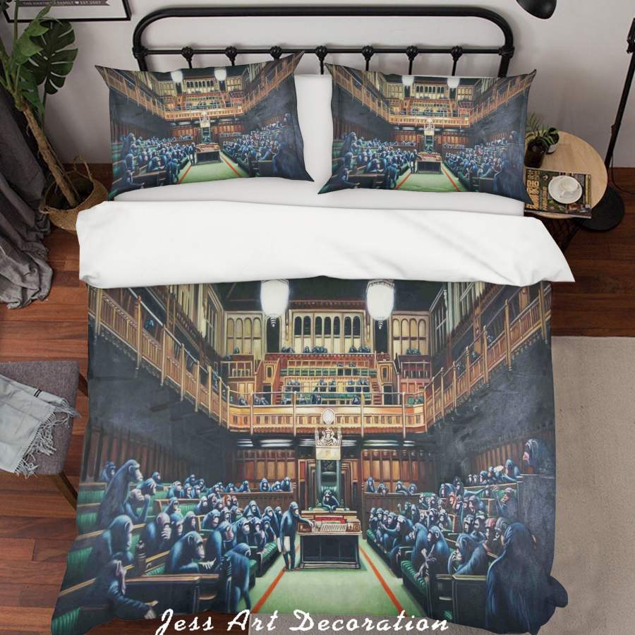 3D Banksy Devolved Parliament Quilt Cover Set Bedding Set Pillowcasesn  ZY D16