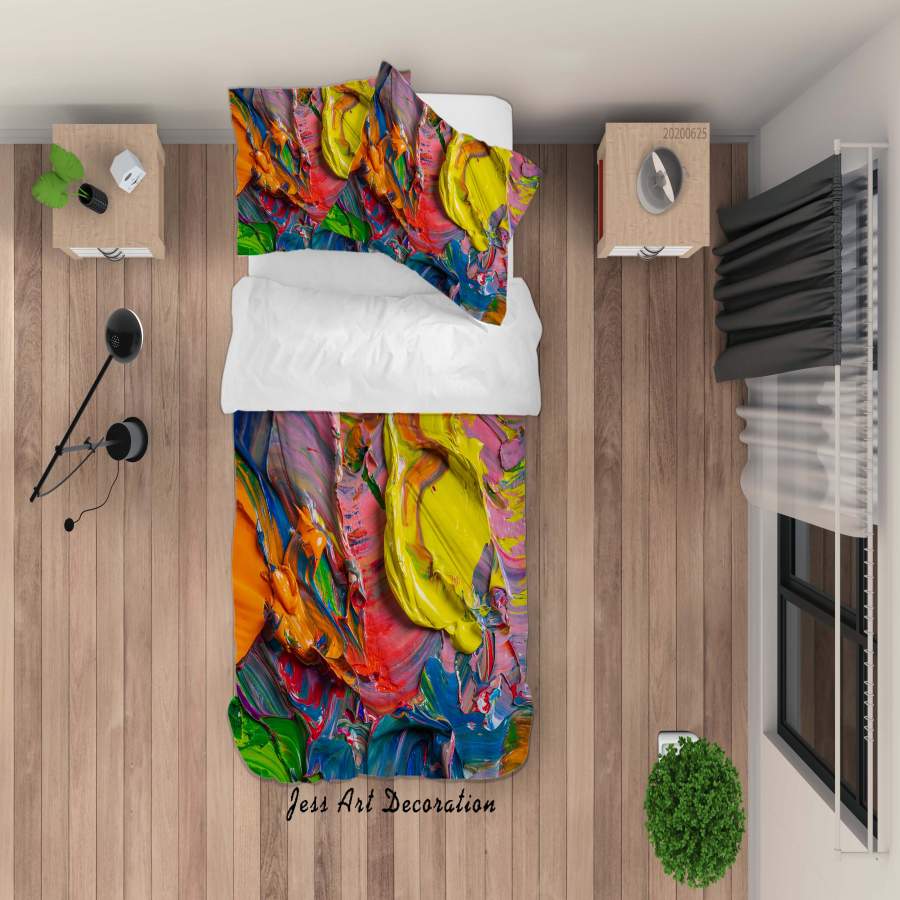 3D Oil Painting Quilt Cover Set Bedding Set Duvet Cover Pillowcases SF39