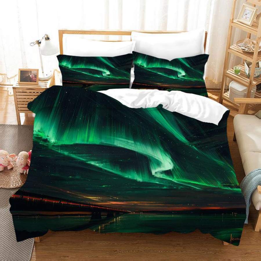 3D  Qurora Viaduct Quilt Cover Set Bedding Set Duvet Cover Pillowcases  D01 ZY