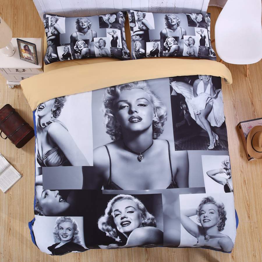 3D Sexy Beauty Marilyn Monroe  Quilt Cover Set Bedding Set Pillowcases