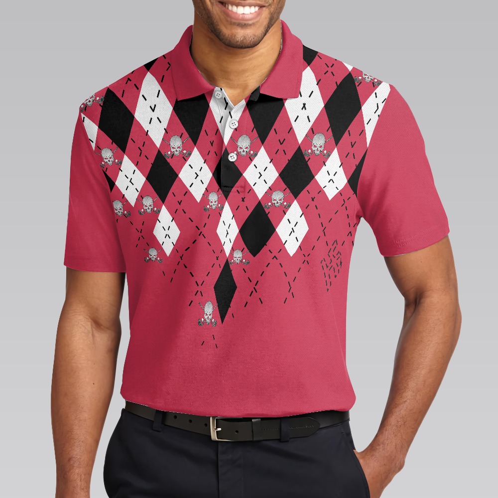 Red Plaid Pattern Golf Shirt For Golf Enthusiasts Polo Shirt