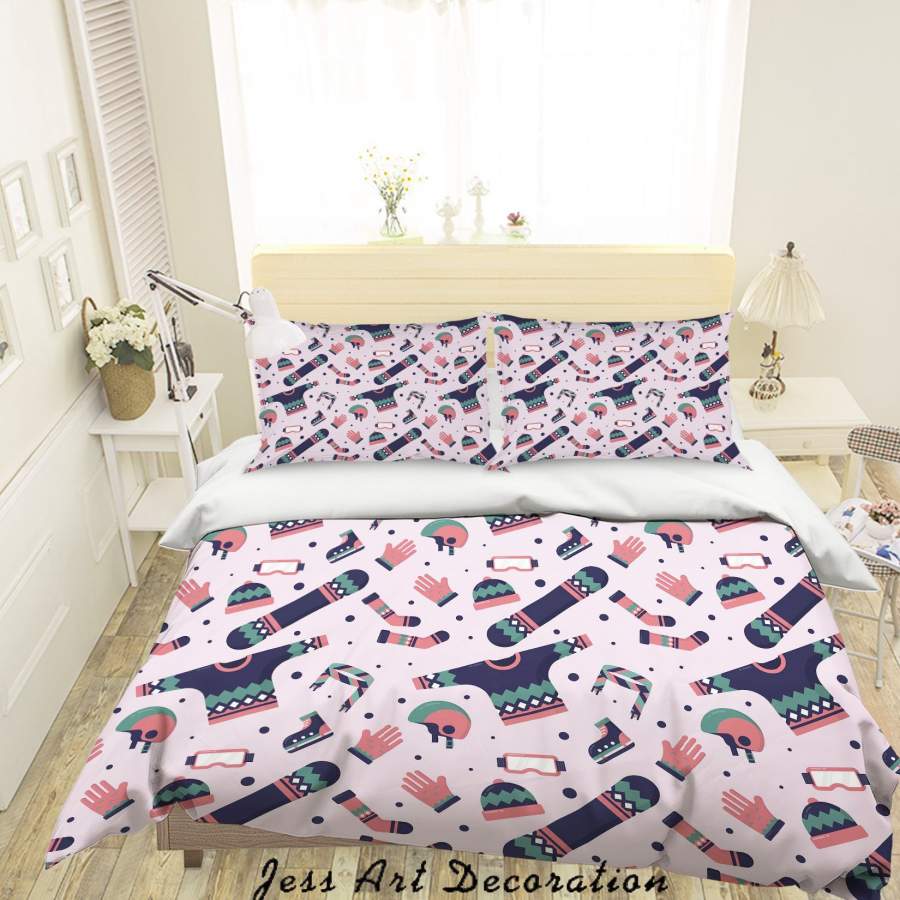 3D Winter Sports Equipment Quilt Cover Set Bedding Set Duvet Cover Pillowcases A068 LQH