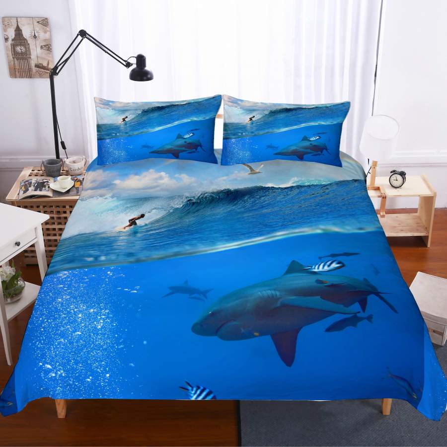 3D Shark Quilt Cover Set Bedding Set Pillowcases 119