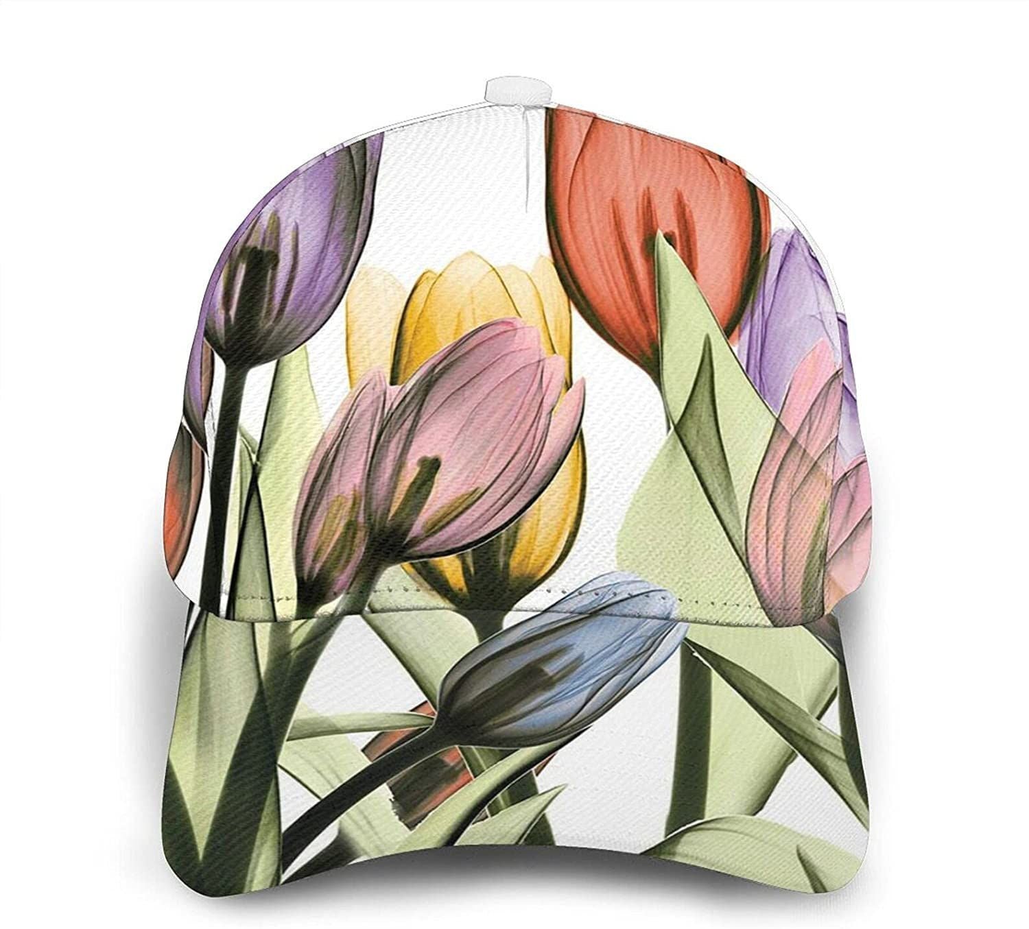 Tulip Scape Classic Baseball 3D Cap Adjustable Twill Sports Dad Hats For Unisex