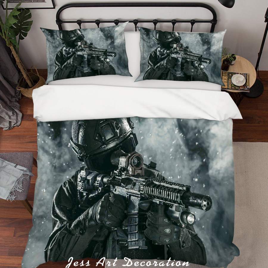 3D Special Police Operations Quilt Cover Set Bedding Set Duvet Cover Pillowcases A057 LQH