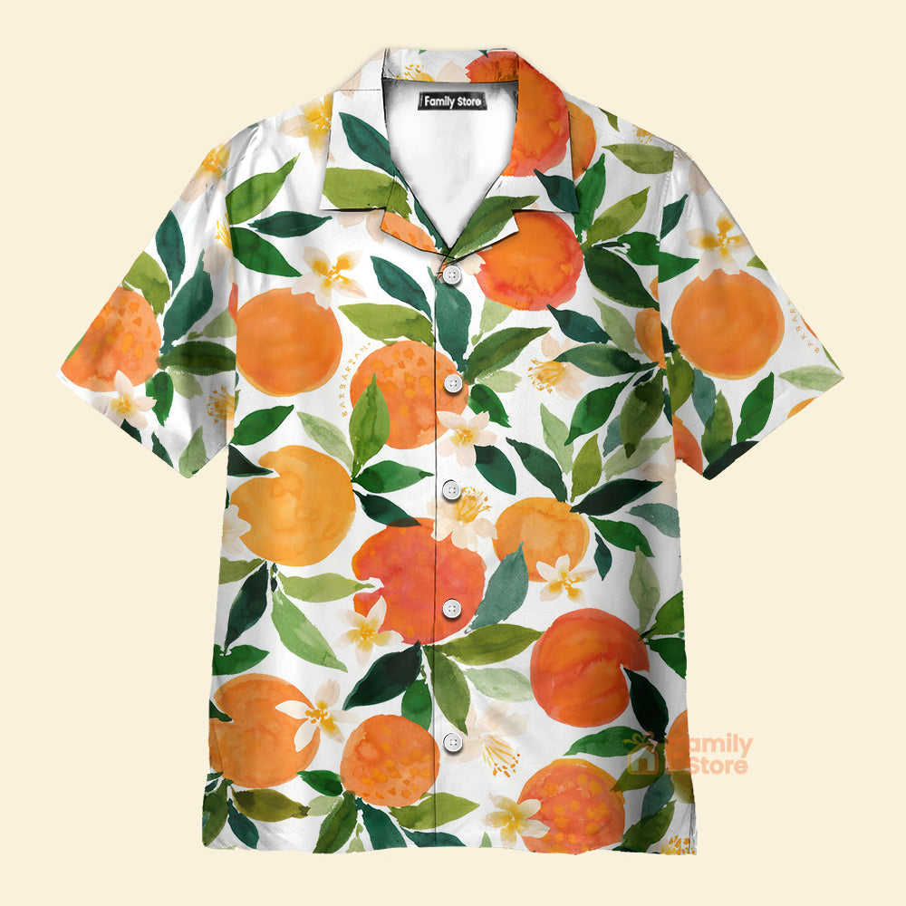 Tropical Fruit Orange Pattern – Hawaiian Shirt