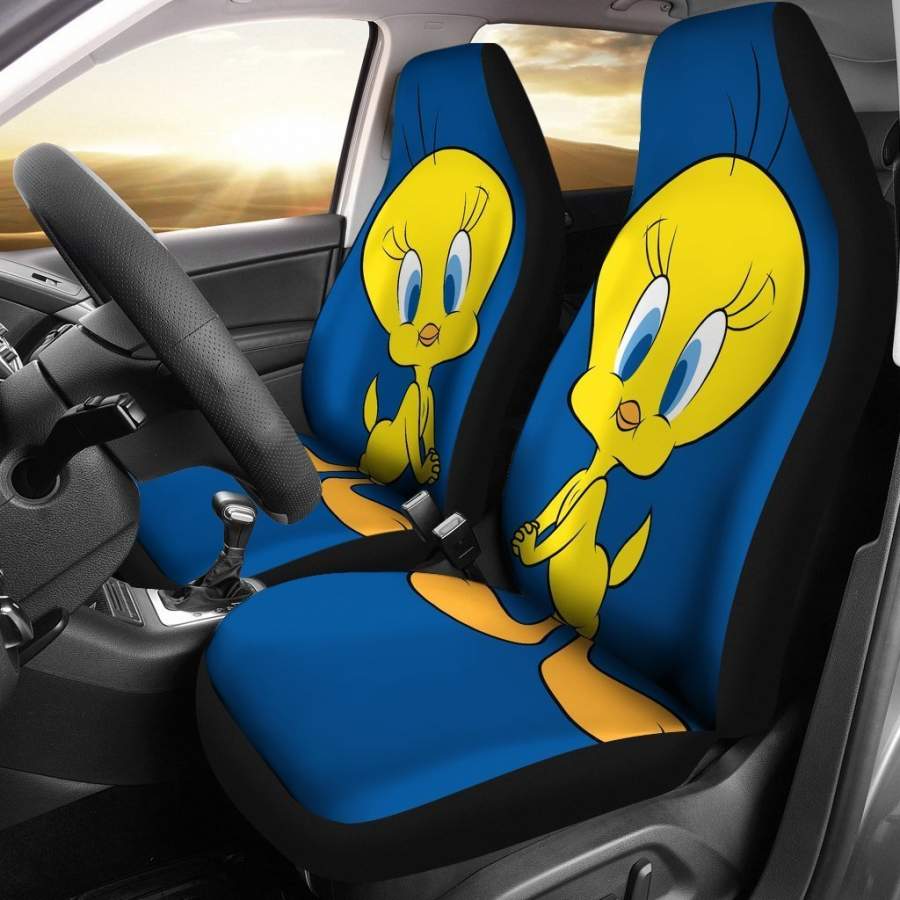 Tweety Bird in Blue Theme Car Seat Covers