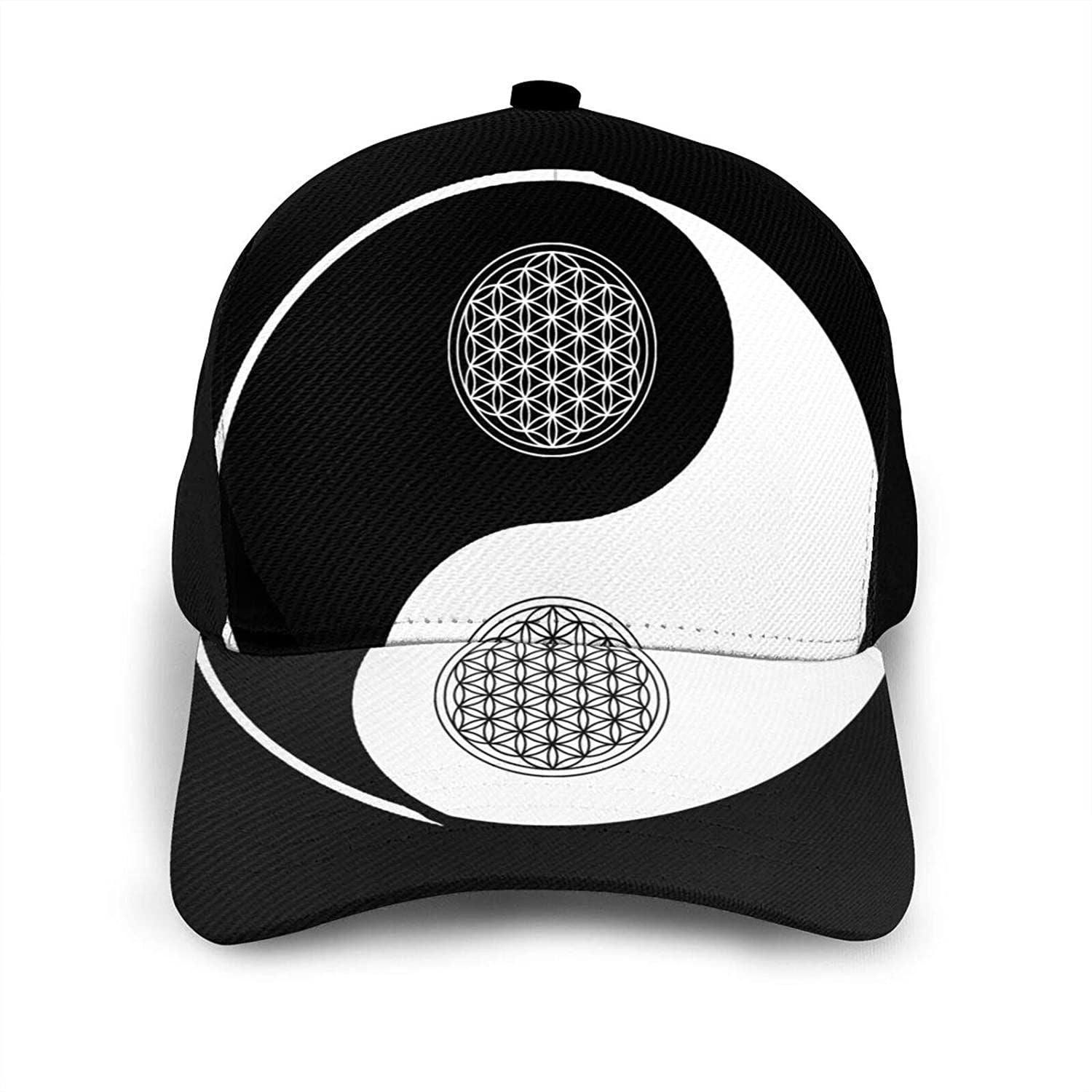 Yin Yang Flower Of Life Sacred Geometry Unisex Classic 3D Printing Baseball Cap Trucker Cap Dad Hat Mesh Cap