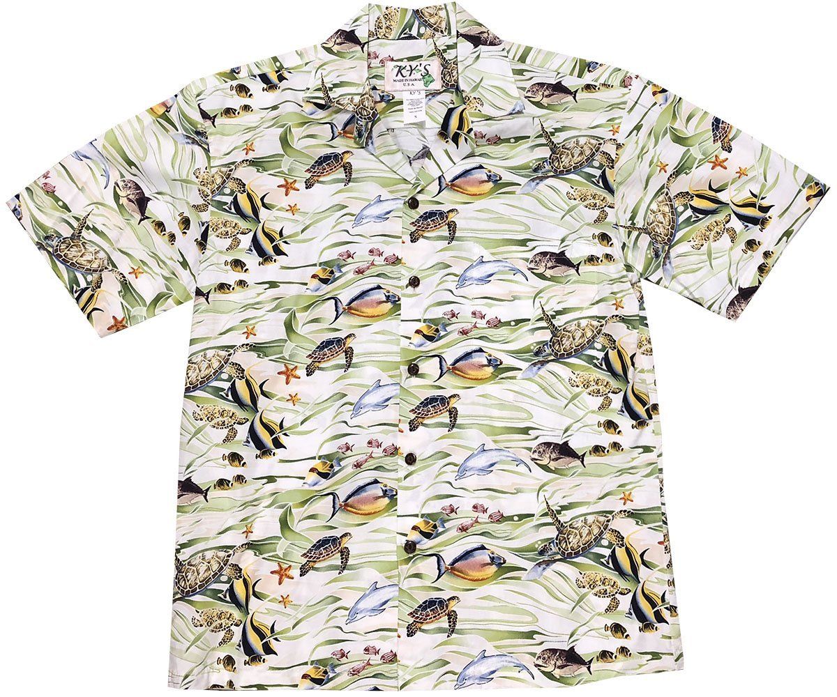 Tropicana Sea Life Green Hawaiian Shirt