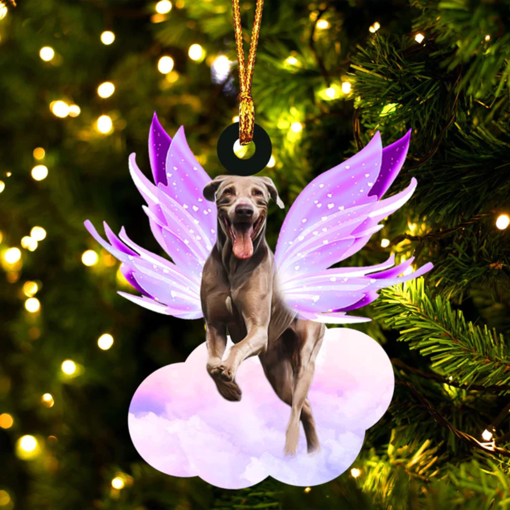 Weimaraner And Wings Ornament – Gift For Dog Lover