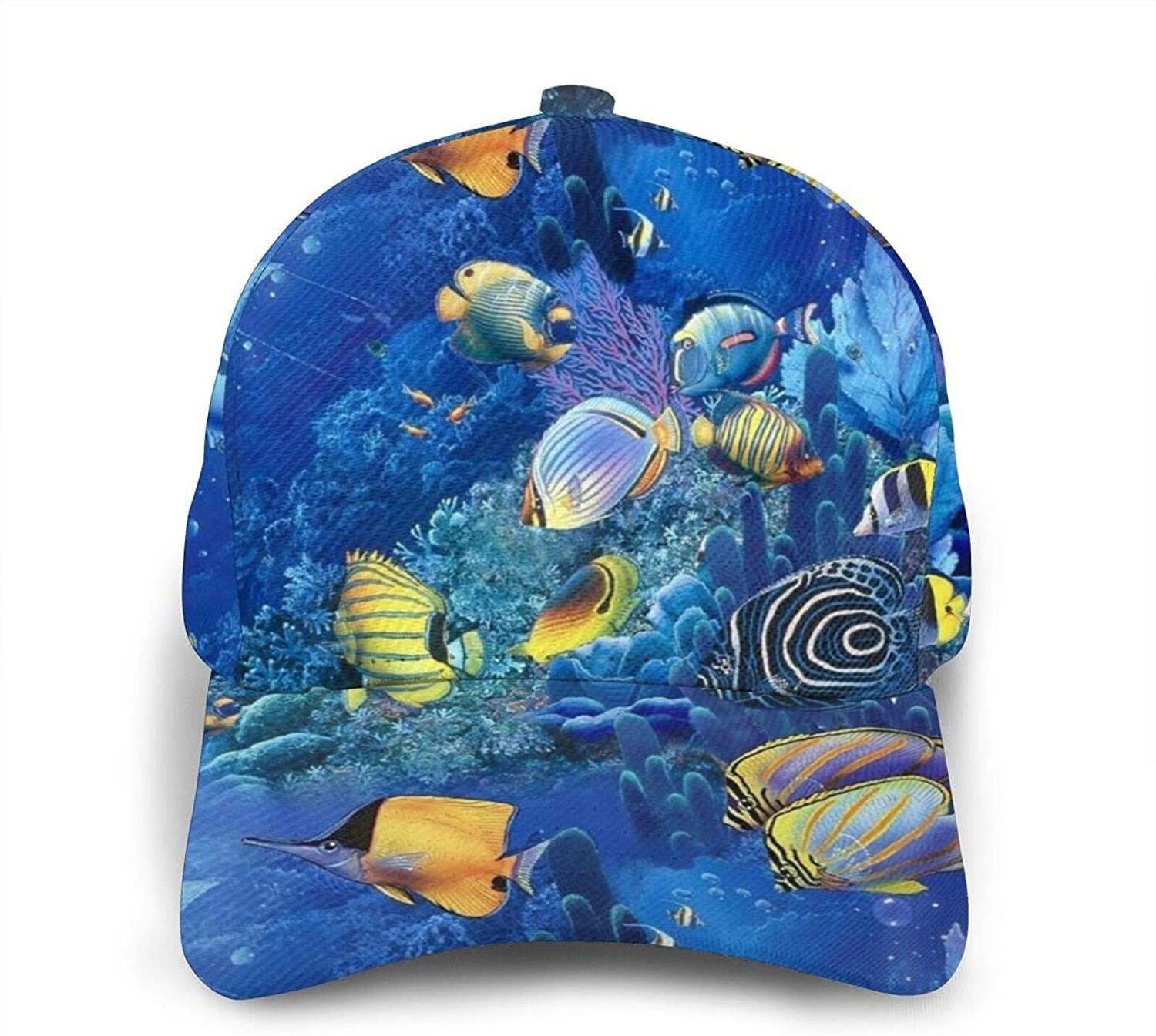 Tropical Fishes Print Casual Baseball 3D Cap  Adjustable Twill Sports Dad Hats For Unisex