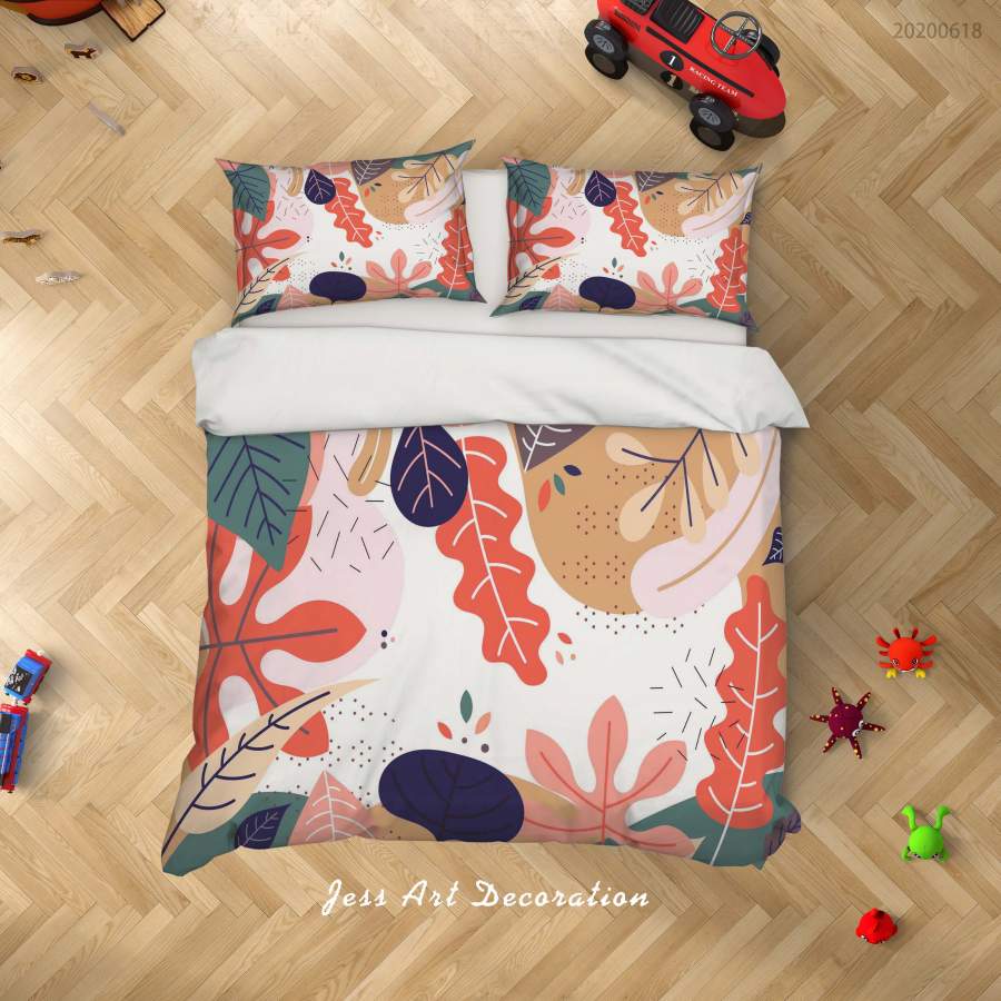 3D Leaves Pattern Quilt Cover Set Bedding Set Duvet Cover Pillowcases SF02