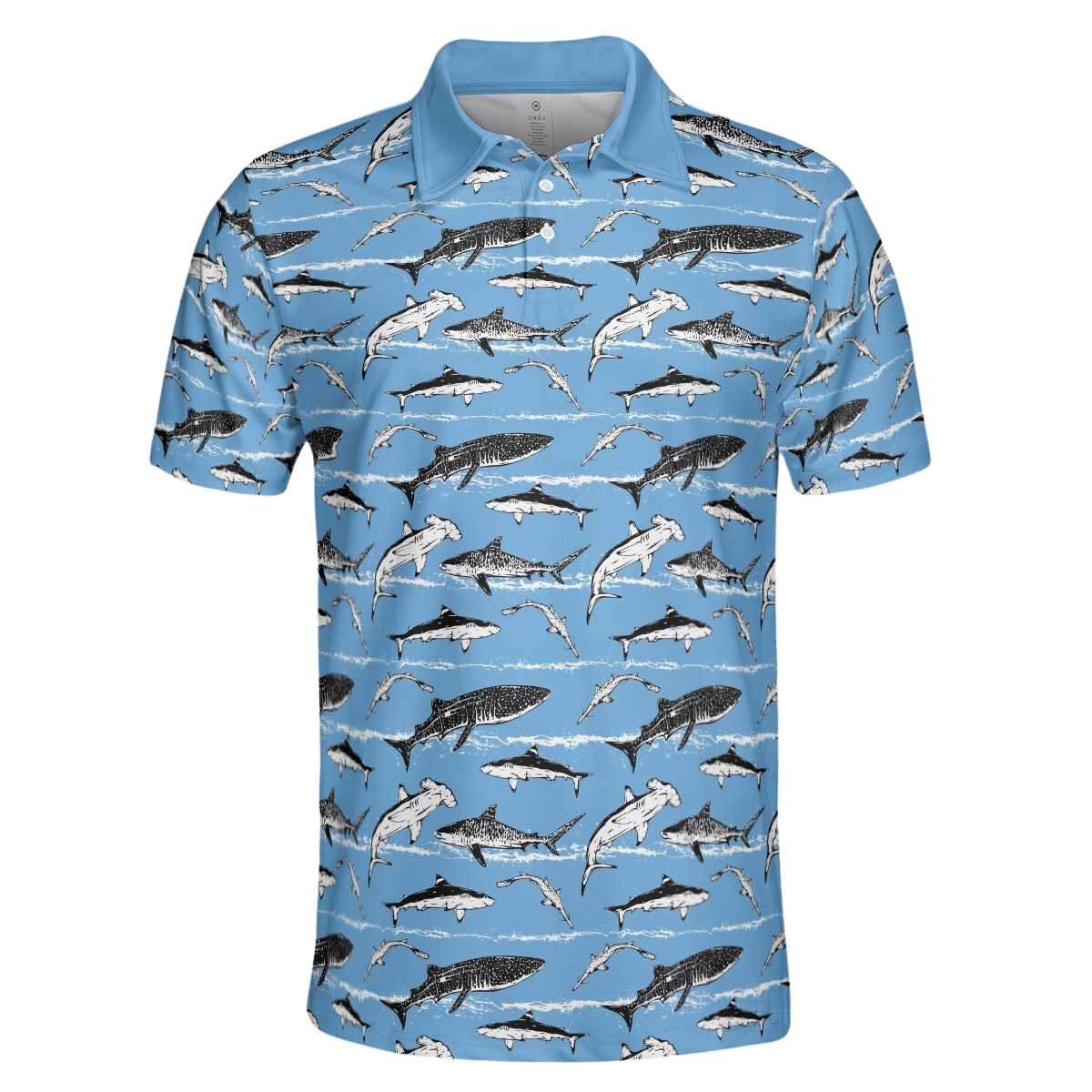 Swimming Sharks Pattern – Polo Shirt For Men