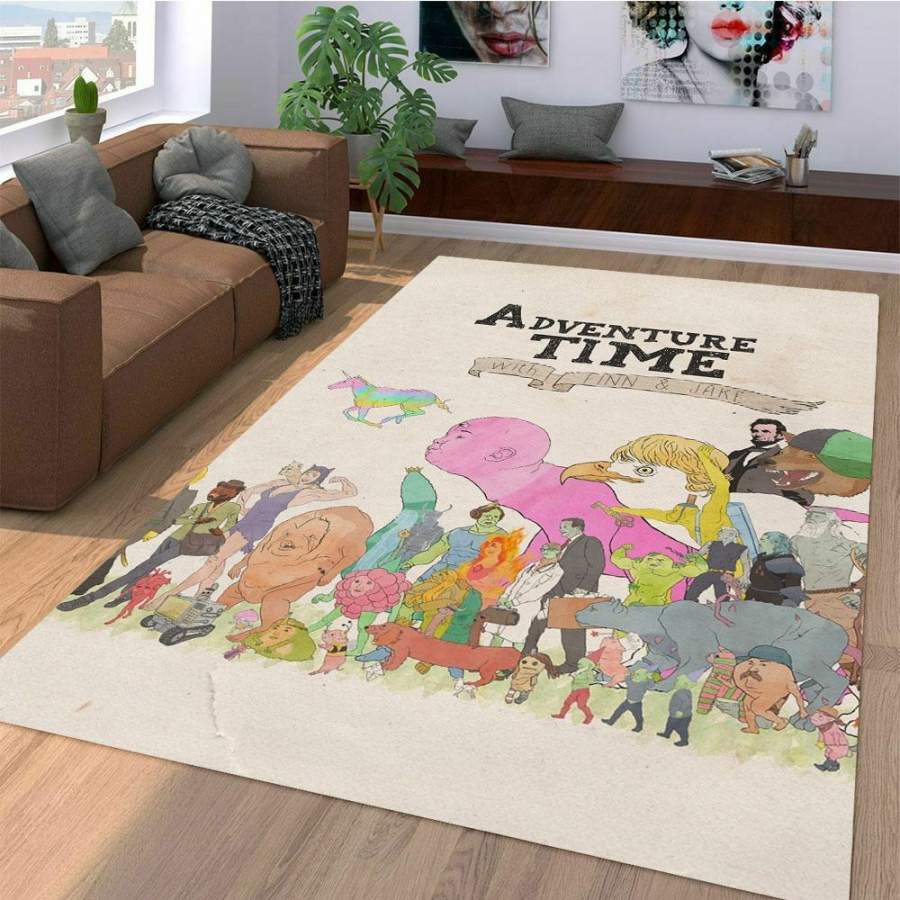 Adventure Time With Finn And Jake Area Rug – Home Decor – Bedroom Living Room Decor