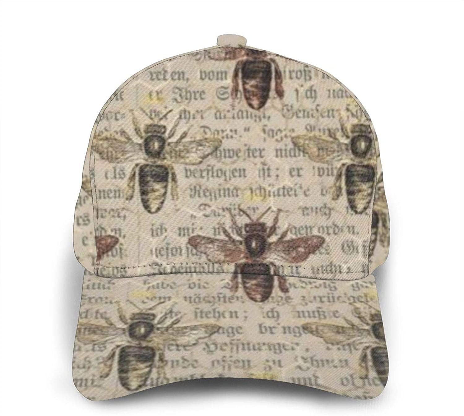 Unisex 3D Printing Baseball Cap Brown Queen Bee Gold Honeycomb Fashion Caps Trucker Hats Sports