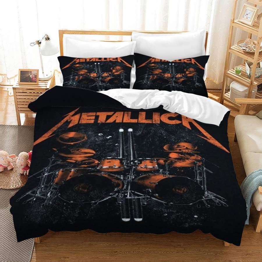 3D Rock n’ Roll Rock Music Drum Kit Quilt Cover Set Bedding Set Pillowcases 81